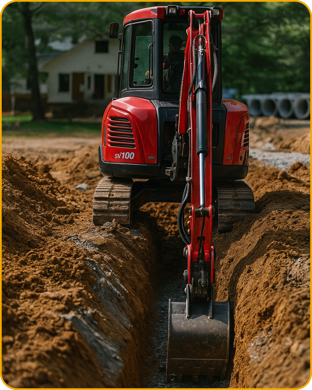 Abertura de valas, rede pluviais, drenagem